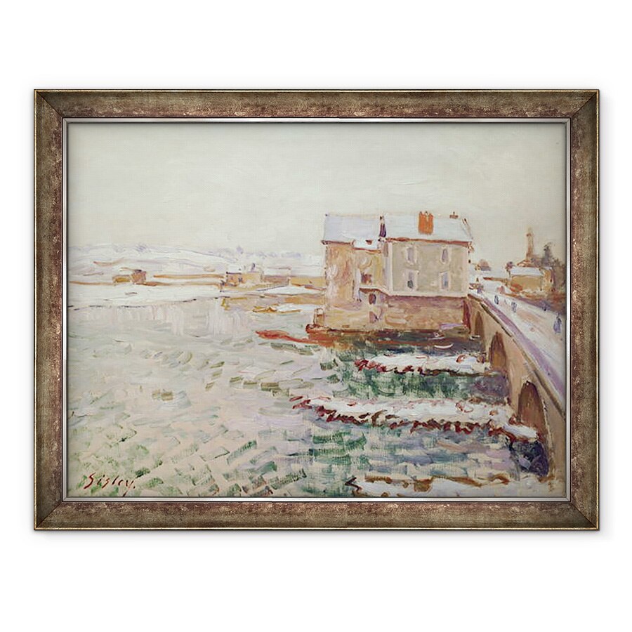 Tablou inramat - Alfred Sisley - Podul Moret in iarna anului 1889, 60 x 80 cm