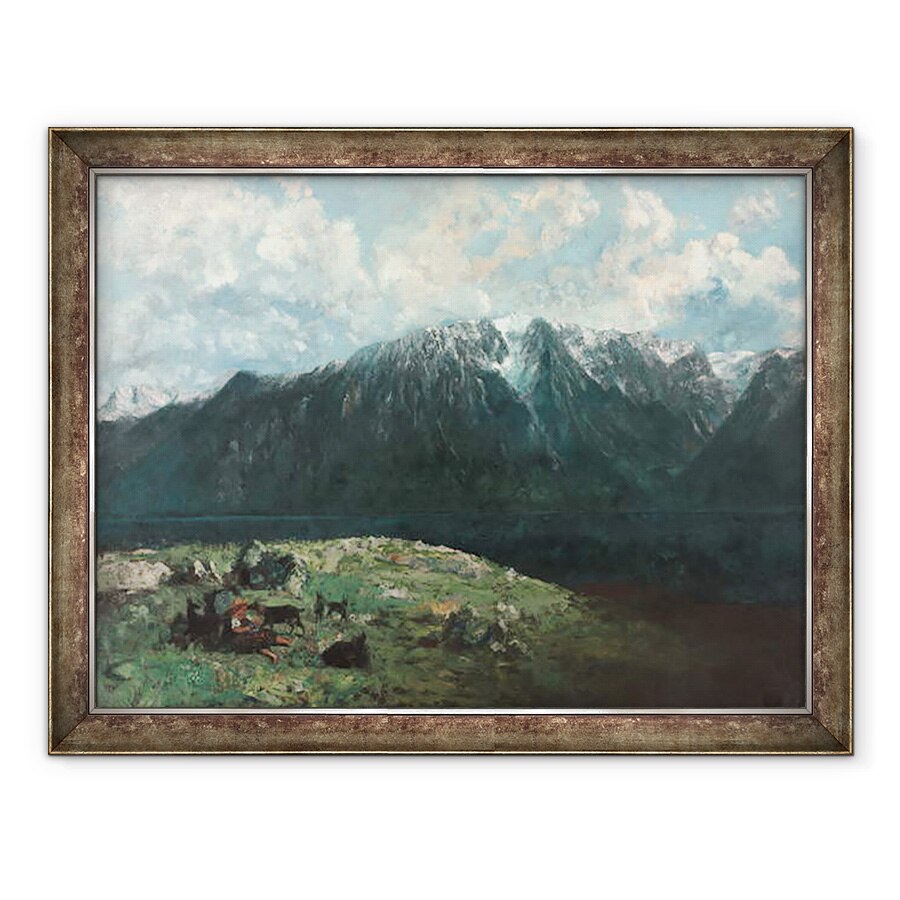 Tablou inramat - Gustave Courbet - Vedere panoramica a Alpilor, Les Dents du Midi, 70 x 90 cm