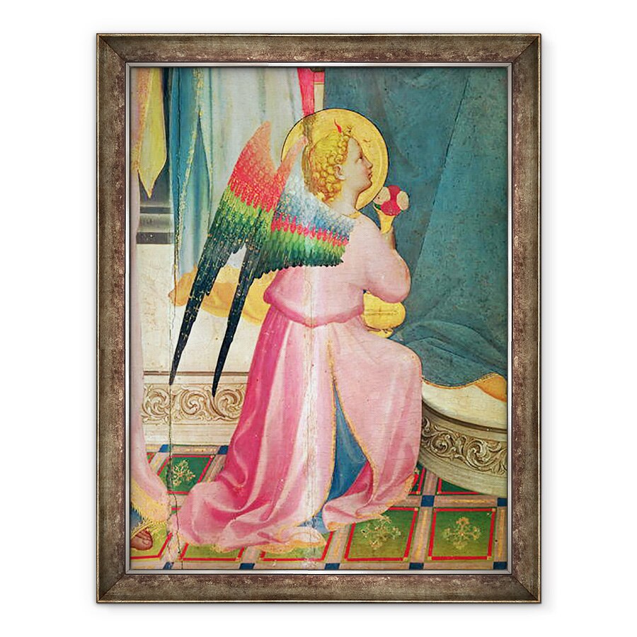 Tablou inramat - Fra Angelico - Fecioara intronata printre sfinti detaliu al unui inger, 60 x 80 cm
