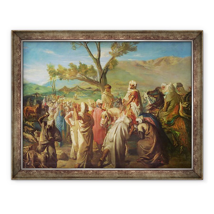 Tablou inramat - Theodore Chasseriau - Caid viziteaza un Douar, 1849, 60 x 80 cm