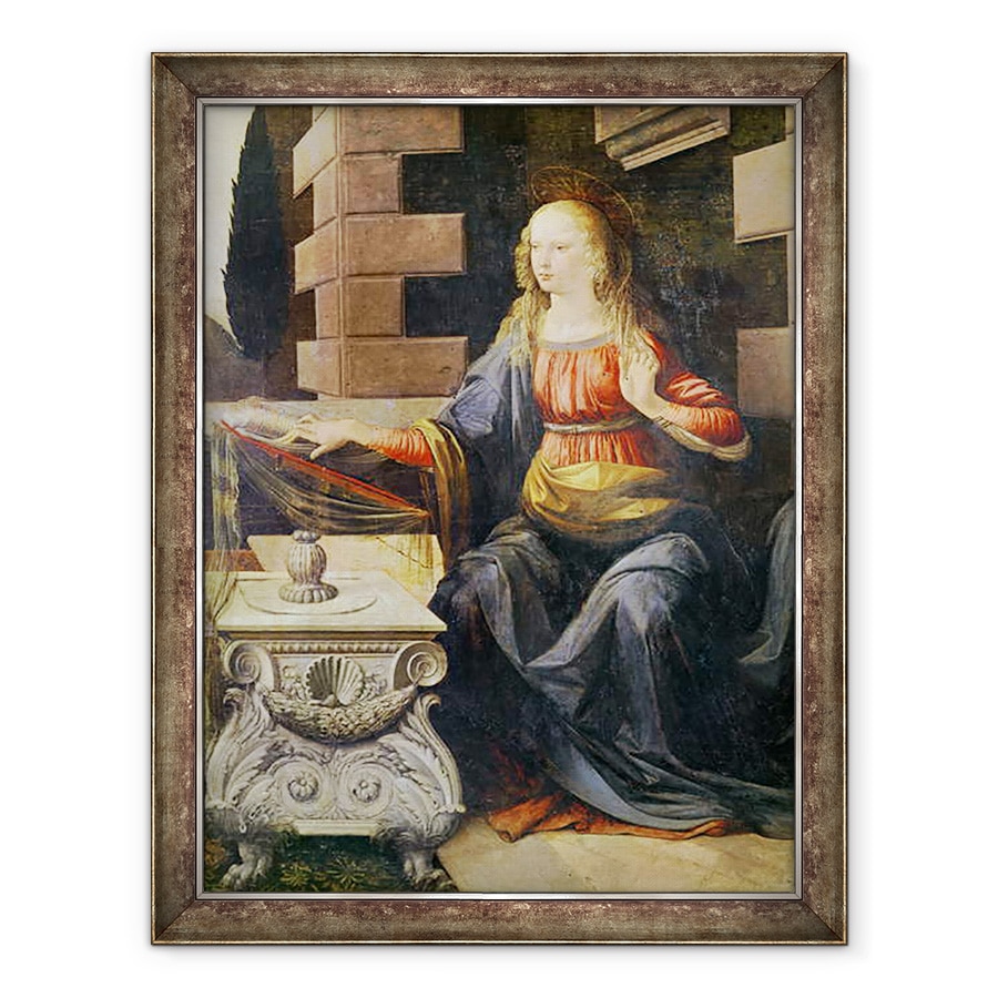 Tablou inramat - Leonardo da Vinci - Buna Vestire detaliu al Fecioarei, 60 x 80 cm