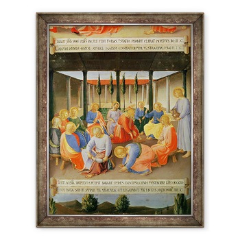 Tablou inramat - Fra Angelico - Spalarea picioarelor, detaliu din panoul trei al Trezoreriei de Argint din Santissima Annunziata, 60 x 80 cm Tablou inramat - Fra Angelico - Spalarea picioarelor, detaliu din panoul trei al Trezoreriei de Argint din Santissima Annunziata, 60 x 80 cm
