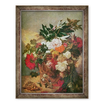 Tablou inramat - Thomas Couture - Buchet de Bujori, 60 x 80 cm Tablou inramat - Thomas Couture - Buchet de Bujori, 60 x 80 cm