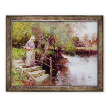 Tablou inramat - Thomas Mackay - Asteptand feribotul, 60 x 80 cm Tablou inramat - Thomas Mackay - Asteptand feribotul, 60 x 80 cm