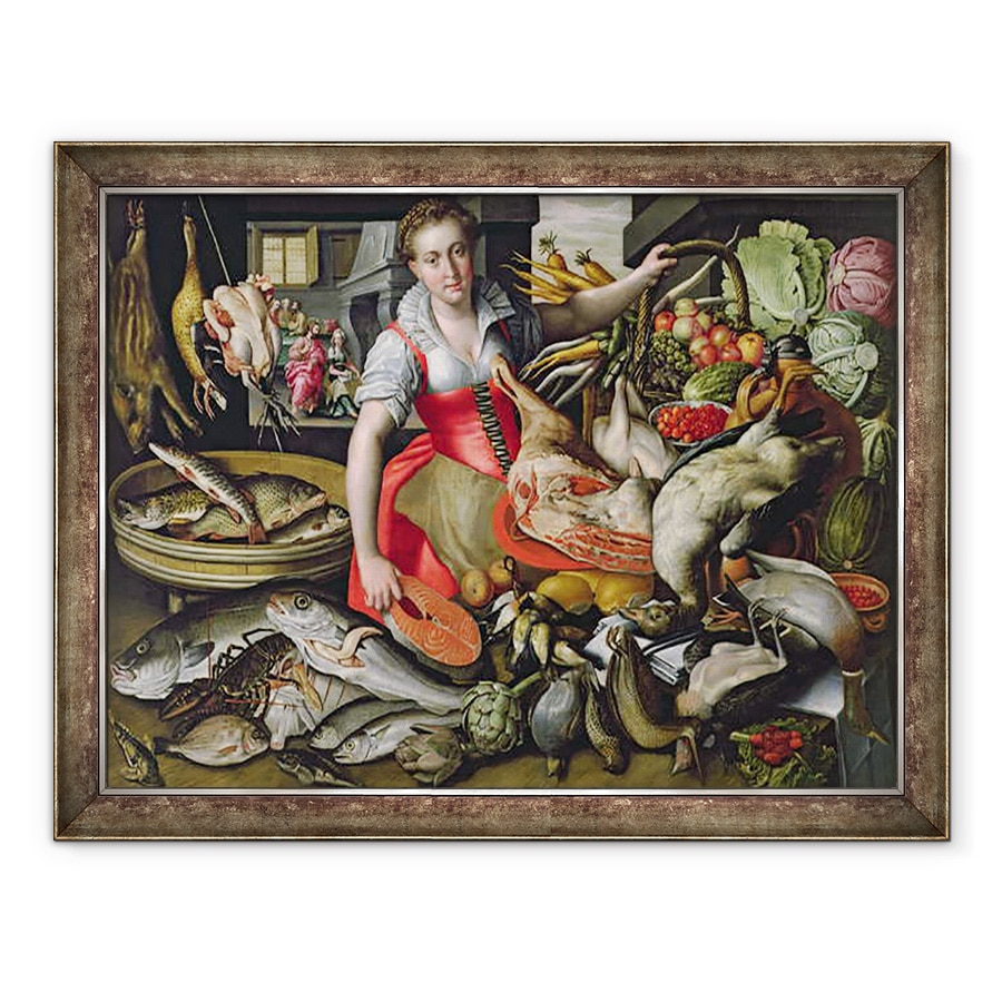 Tablou inramat - Vincenzo Campi - Marta pregateste masa pentru Iisus sau Iisus la Casa Marta si Maria, 70 x 90 cm