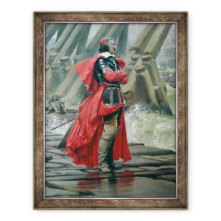 Tablou inramat - Henri-Paul Motte - Cardinalul Richelieu pe zidul marii la La Rochelle, 70 x 90 cm