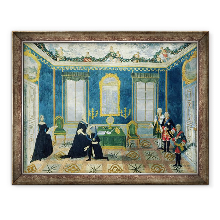 Tablou inramat - Scoala Rusa - Ecaterina II reamintind cancelarul Alexey Bestuzhev-Ryumin la Curte, 70 x 90 cm
