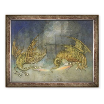 Tablou inramat - Wayne Anderson - Lupta Dragoni, 60 x 80 cm Tablou inramat - Wayne Anderson - Lupta Dragoni, 60 x 80 cm