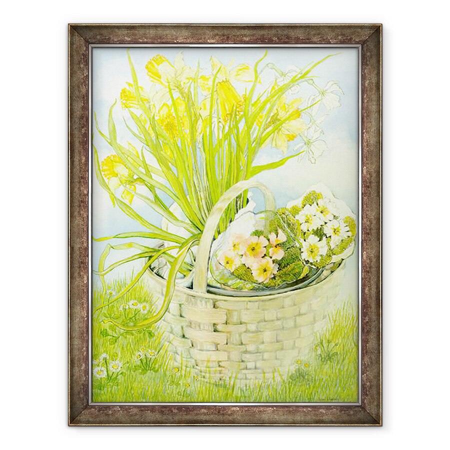 Tablou inramat - Joan Thewsey - Narcisele si primulele intr-un cos, 70 x 90 cm