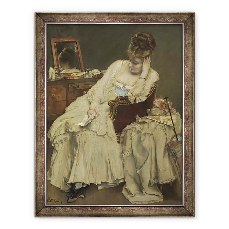 Tablou inramat - Alfred Emile Stevens - Amintiri si regrete, 70 x 90 cm