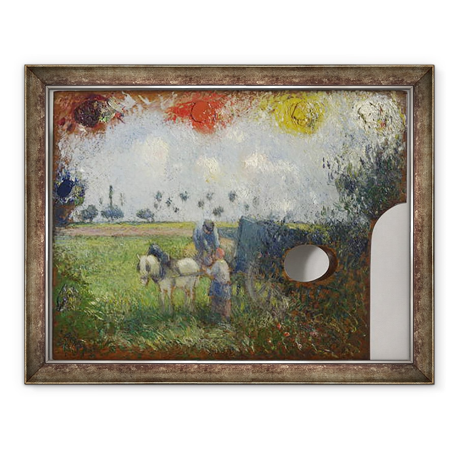 Tablou inramat - Camille Pissarro - Paleta artistului cu un peisaj, 70 x 90 cm