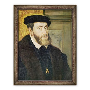 Tablou inramat - Titian - Detaliu al Portretului imparatului Carol V 1488-1576 1548 ulei pe panza, 60 x 80 cm Tablou inramat - Titian - Detaliu al Portretului imparatului Carol V 1488-1576 1548 ulei pe panza, 60 x 80 cm