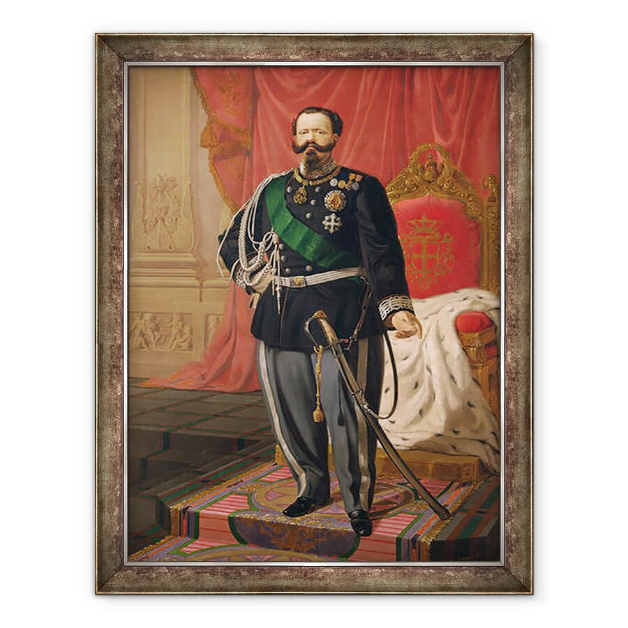 Tablou inramat - Cesare Campini - Portretul lui Victor Emmanuel al II-lea al Italiei, 60 x 80 cm