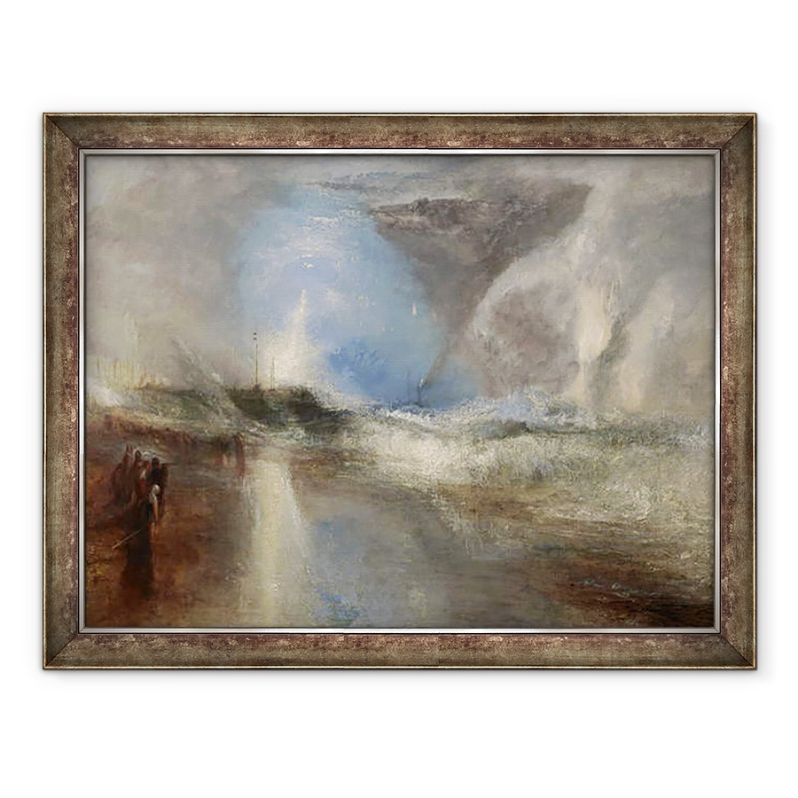 Tablou inramat - Joseph Mallord William Turner - Rachete si lumini albastre aproape la indemana pentru a avertiza barcile cu aburi de apa banc, 70 x 90 cm