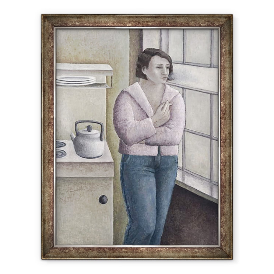 Tablou inramat - Ruth Addinall - Femeie Fumatul la fereastra, 70 x 90 cm