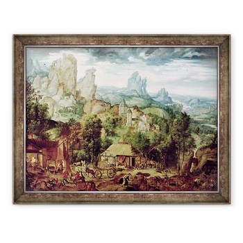 Tablou inramat - Herri met de Bles - Peisaj cu Forge, 70 x 90 cm Tablou inramat - Herri met de Bles - Peisaj cu Forge, 70 x 90 cm