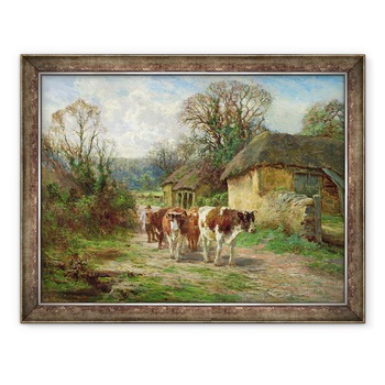 Tablou inramat - Charles James Adams - Langa hambar, 70 x 90 cm Tablou inramat - Charles James Adams - Langa hambar, 70 x 90 cm