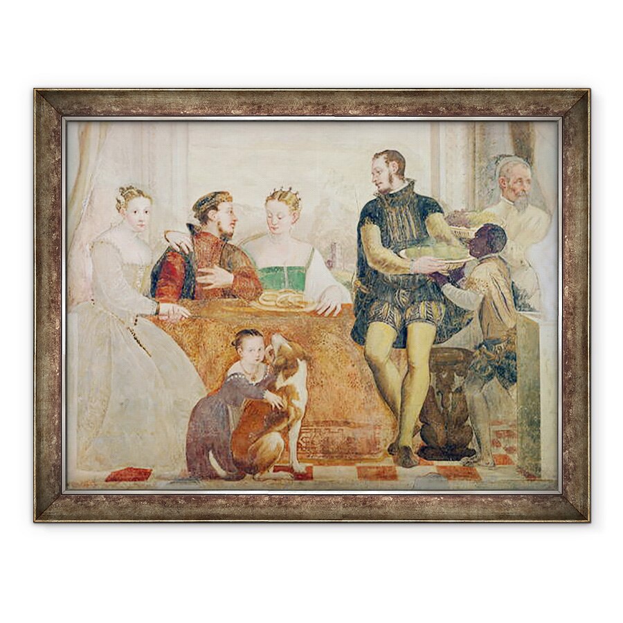 Tablou inramat - Giovanni Antonio Fasolo - Detaliu al Banchetului, 60 x 80 cm