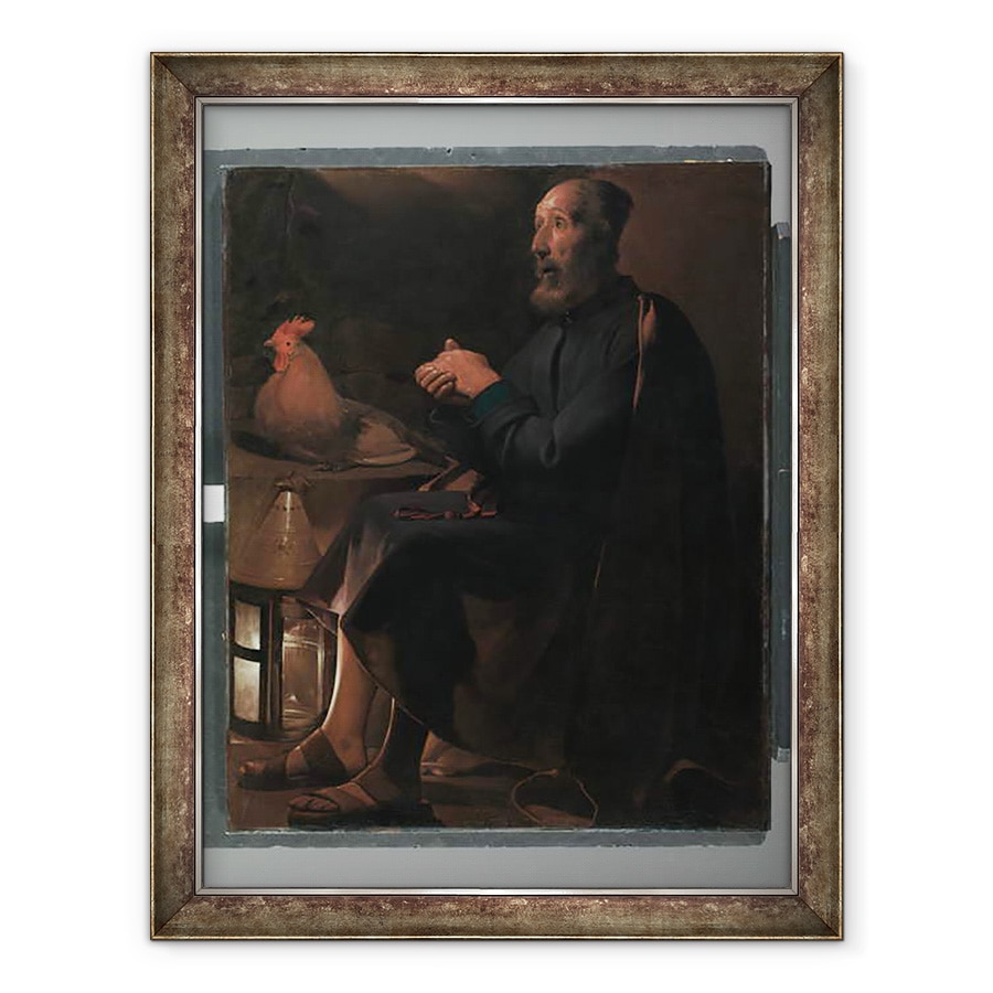 Tablou inramat - Georges de la Tour - Sfantul Petru Pocait, 60 x 80 cm