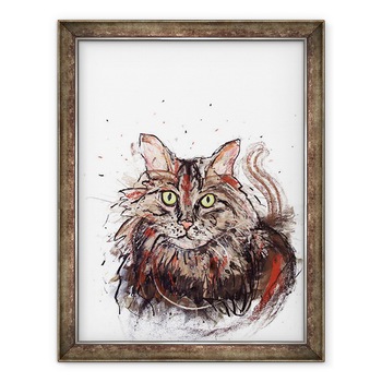 Tablou inramat - Faisal Khouja - Moggy, 2017, 60 x 80 cm Tablou inramat - Faisal Khouja - Moggy, 2017, 60 x 80 cm