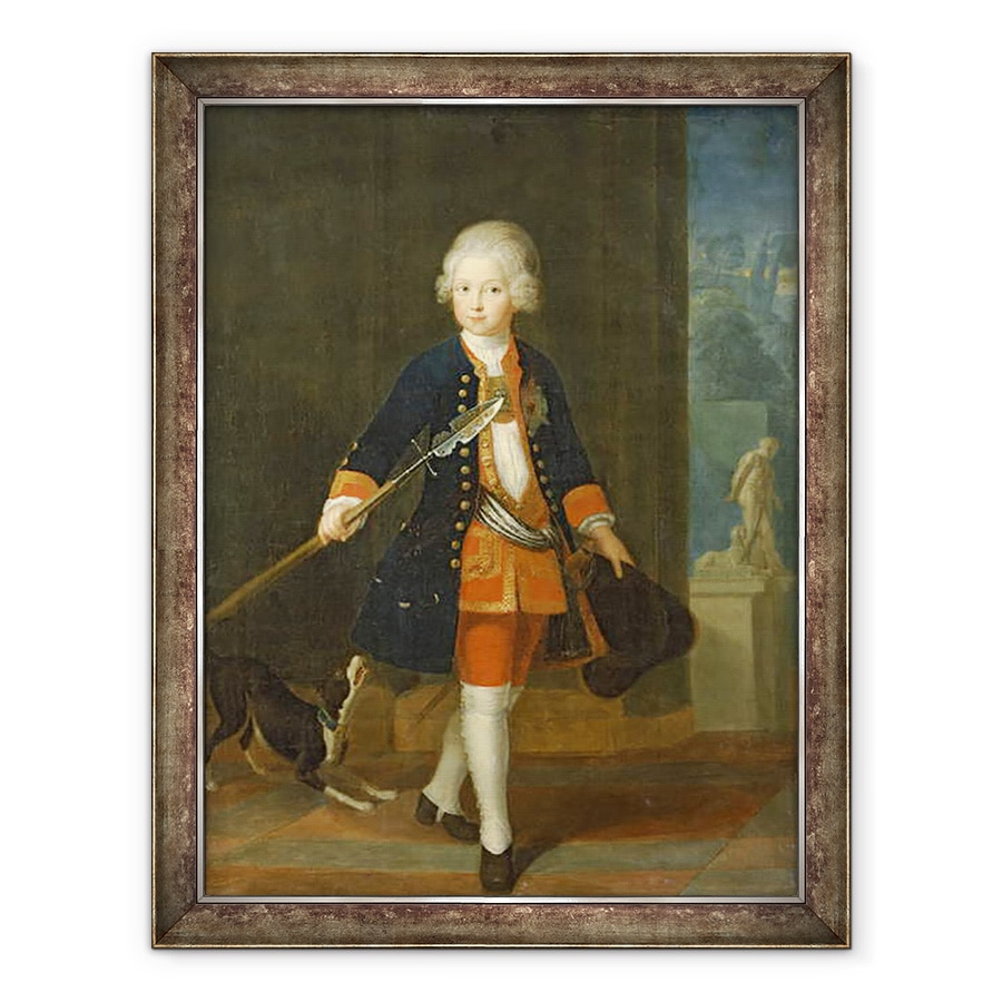 Tablou inramat - Antoine Pesne - Printul Mostenitor Frederic al II-lea in Corpul sau de Cadeti uniforma a Regimentului Regilor, 70 x 90 cm