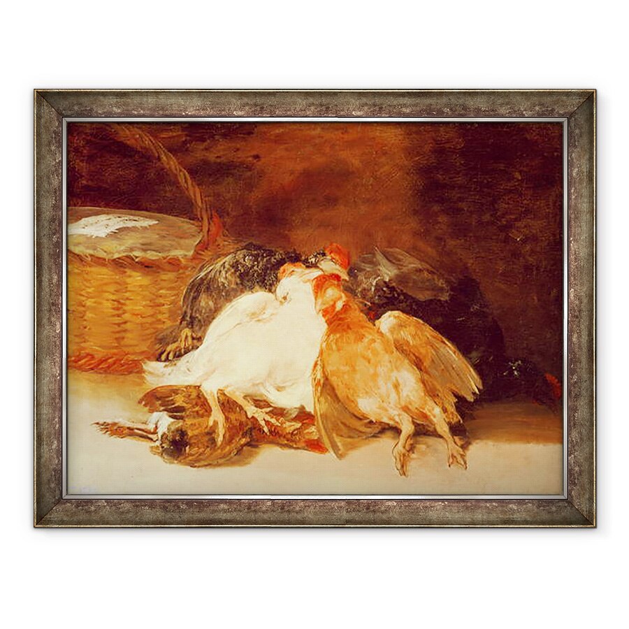 Tablou inramat - Francisco Jose de Goya y Lucientes - Natura moarta cu gaini moarte si un cos de rachita, 70 x 90 cm