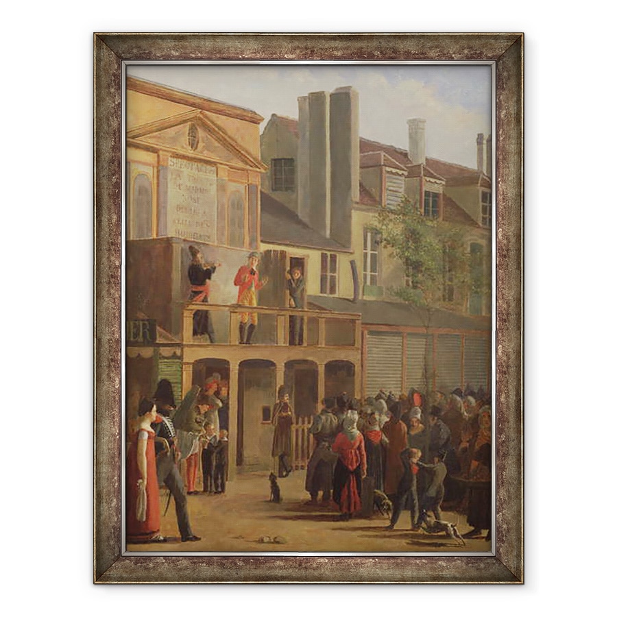 Tablou inramat - Jean Roller - Spectacolul teatrului stradal al lui Bobeche si Galimafre, 70 x 90 cm