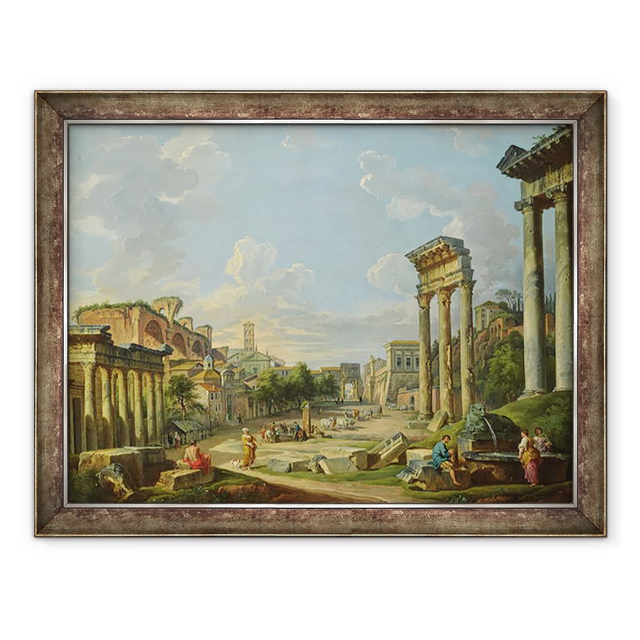 Tablou inramat - Giovanni Paolo Pannini - Vedere de Campo Vaccino in Roma, 70 x 90 cm