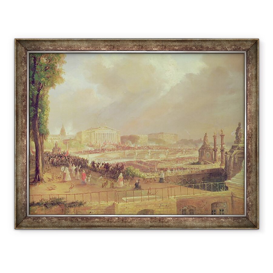 Tablou inramat - Jean-Jacques Champin - Proclamarea celei de-a doua Republici Franceze, Place de la Concorde, 24 februarie, 60 x 80 cm