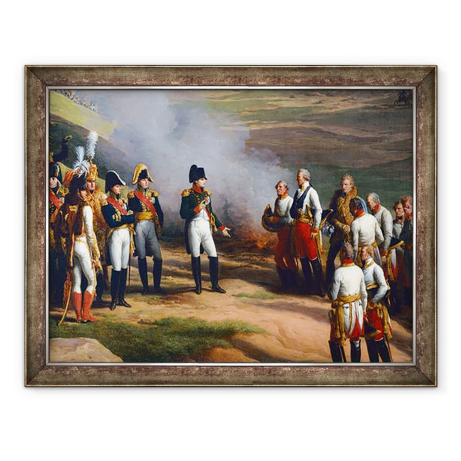 Tablou inramat - Charles Thevenin - Detaliu din capitularea Ulm, 20 octombrie 1805 - Napoleon si generalii austrieci, 60 x 80 cm