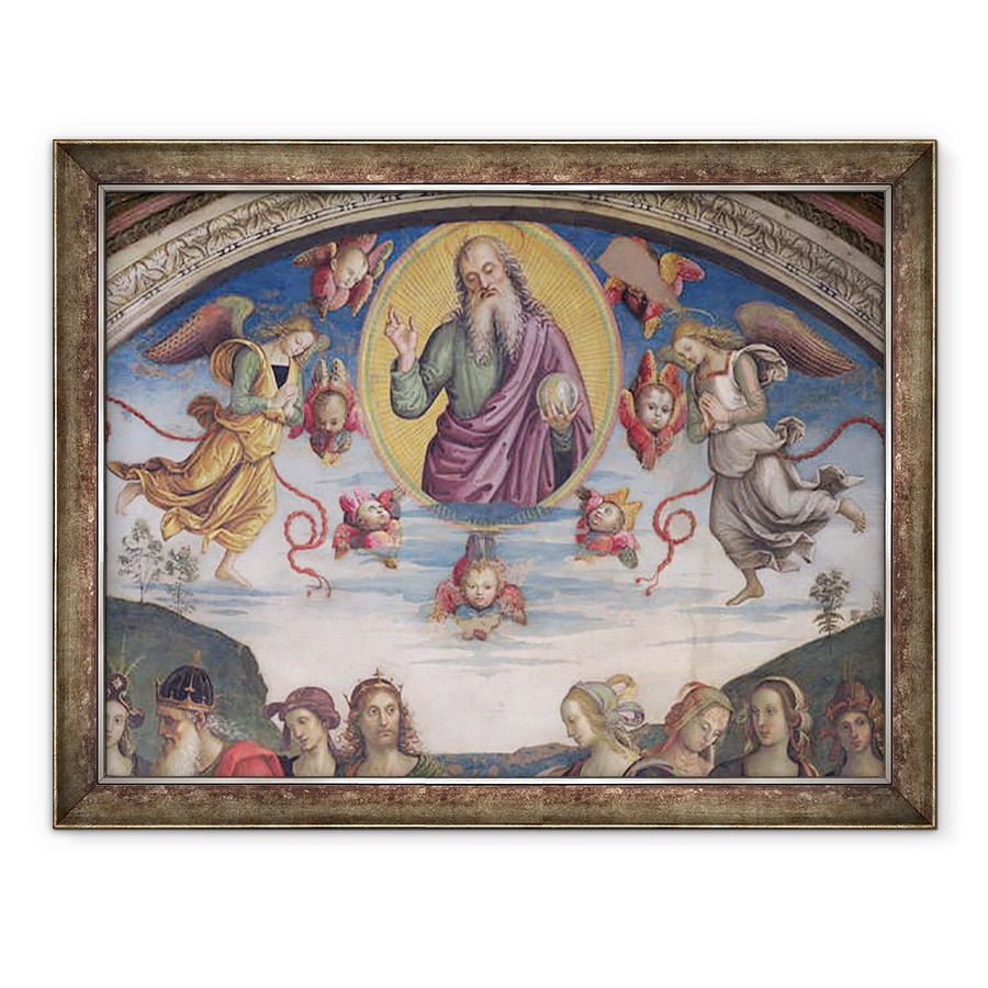 Tablou inramat - Pietro Perugino - Tatal Etern in glorie cu profeti si Sibili, de la Sala dellUdienza, 60 x 80 cm