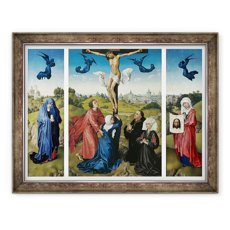 Tablou inramat - Rogier van der Weyden - Crucifixion Triptych, 70 x 90 cm