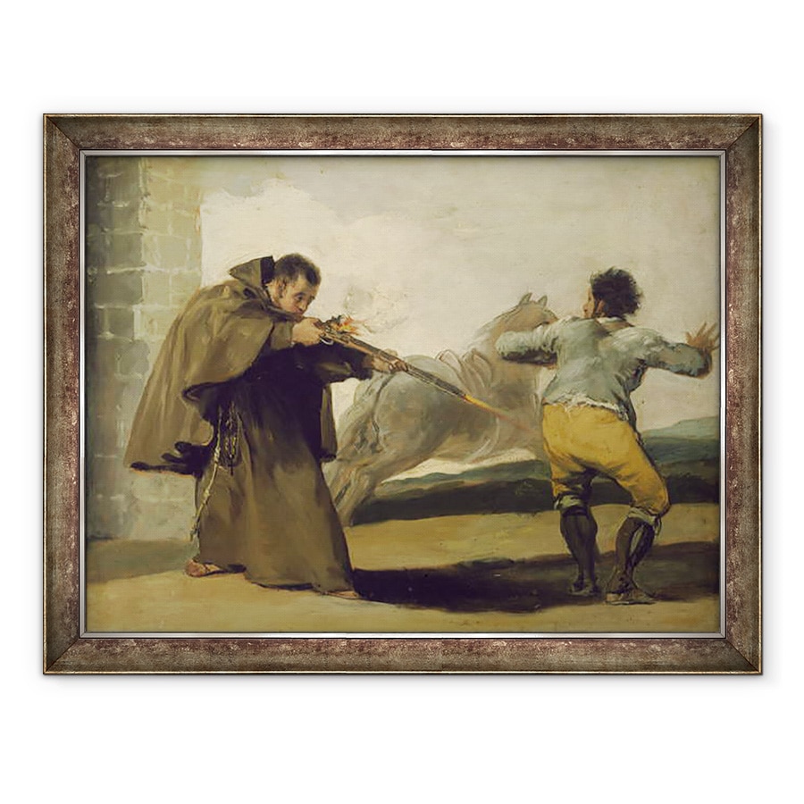Tablou inramat - Francisco Jose de Goya y Lucientes - Calugarul Pedro impusca El Maragato ca calul sau Runge Off, 70 x 90 cm