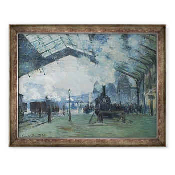 Tablou inramat - Claude Monet - Sosirea trenului Normandia, Gare Saint-Lazare, 70 x 90 cm Tablou inramat - Claude Monet - Sosirea trenului Normandia, Gare Saint-Lazare, 70 x 90 cm