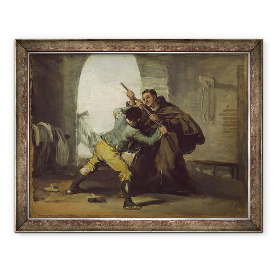 Tablou inramat - Francisco Jose de Goya y Lucientes - Calugarul Pedro se lupta cu arma de la El Maragato, 70 x 90 cm