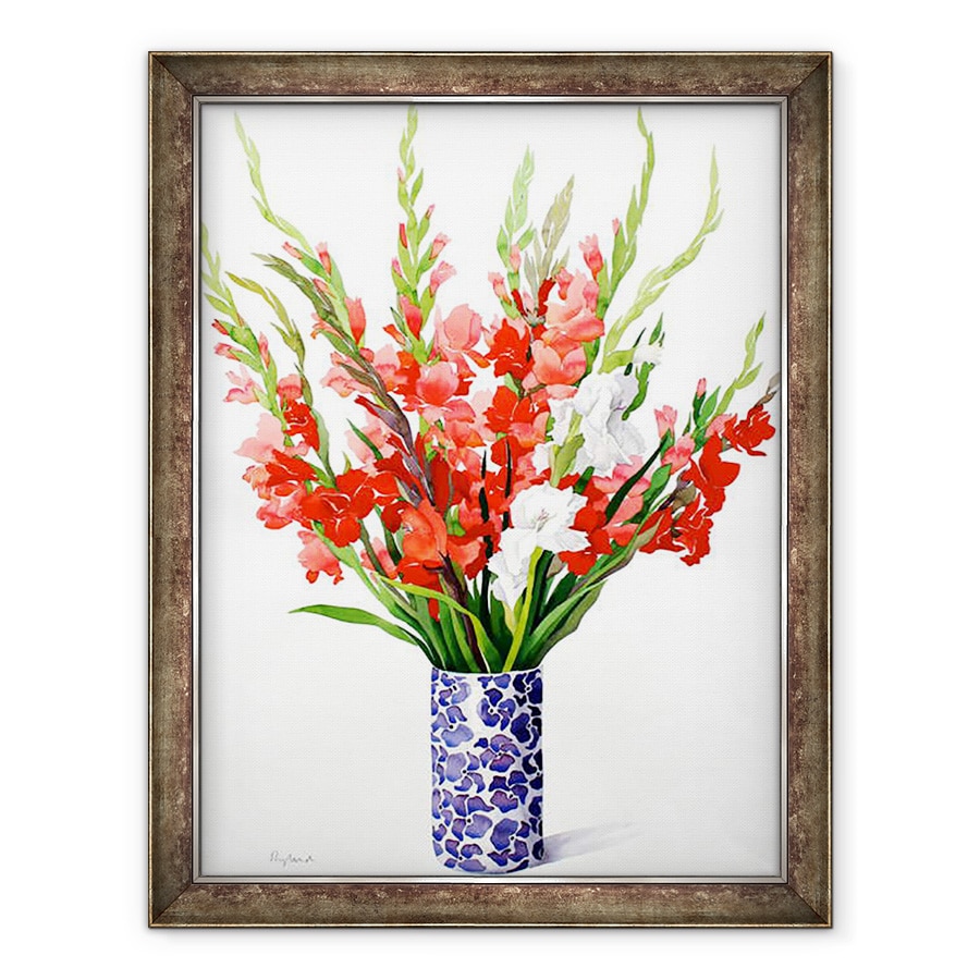 Tablou inramat - Christopher Ryland - Gladioli rosii si albe, 70 x 90 cm