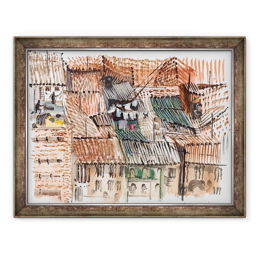 Tablou inramat - Mary Kuper - Acoperisuri, 70 x 90 cm
