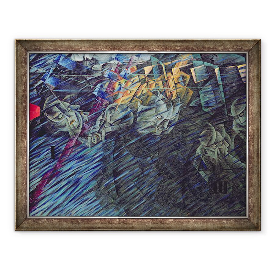Tablou inramat - Umberto Boccioni - Stari de spirit, Cei care merg, 70 x 90 cm
