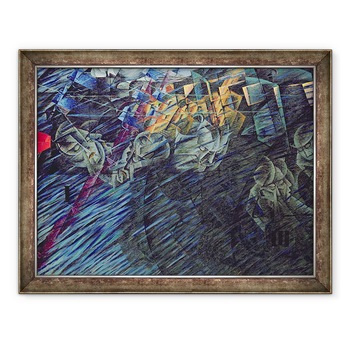 Tablou inramat - Umberto Boccioni - Stari de spirit, Cei care merg, 60 x 80 cm Tablou inramat - Umberto Boccioni - Stari de spirit, Cei care merg, 60 x 80 cm