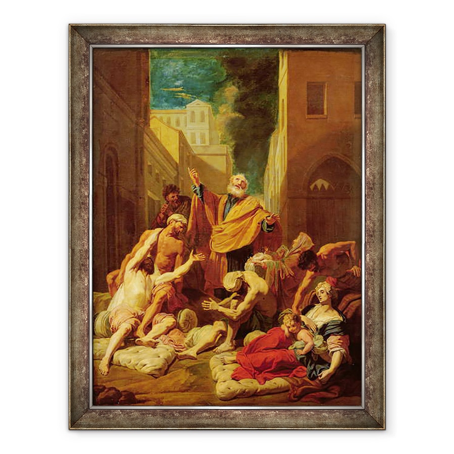Tablou inramat - Jean-Baptiste Jouvenet - Sfantul Petru vindecand bolnavii, 60 x 80 cm