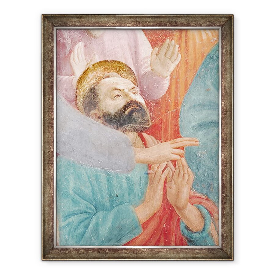 Tablou inramat - T. Masaccio - Capul Sfantului Pavel, de la invierea Fiului lui Teofil, si Sfantul Petru intronat ca Prim Episcop al Antiohiei, 60 x 80 cm