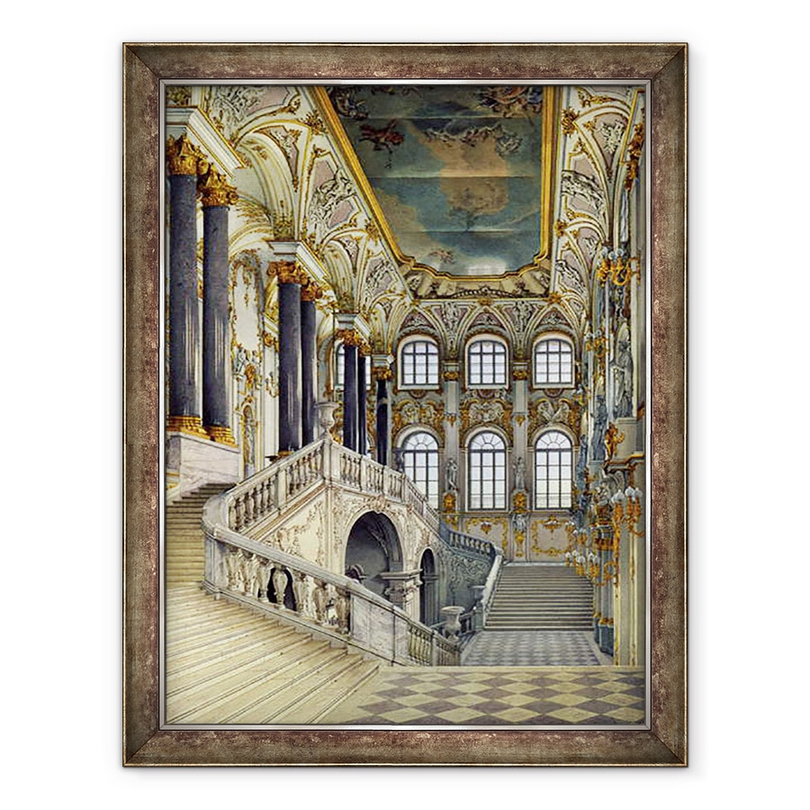Tablou inramat - Konstantin Andreyevich Ukhtomsky - Scara Palatului de Iarna, 60 x 80 cm