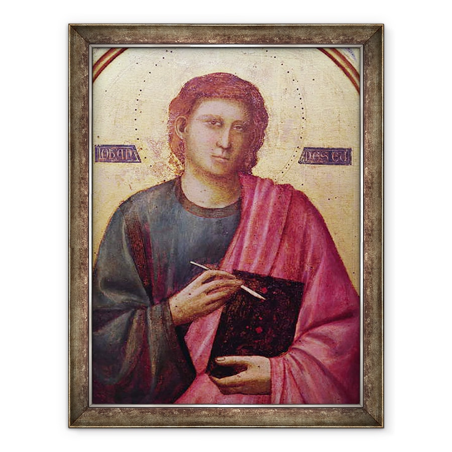Tablou inramat - Giotto di Bondone - Sfantul Ioan Evanghelistul, panoul din stanga al altarpiesei Badia, 70 x 90 cm