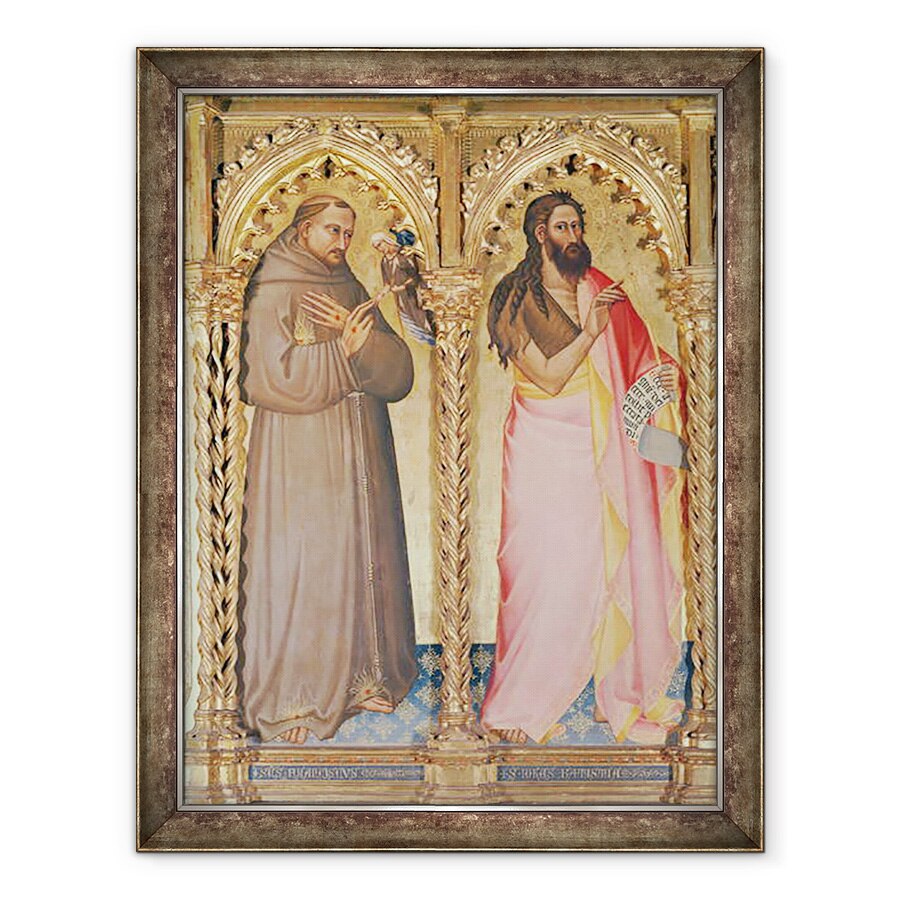 Tablou inramat - Giovanni del Biondo dal Casentino - Sfantul Francisc de Assisi si Sfantul Ioan Botezatorul, 60 x 80 cm