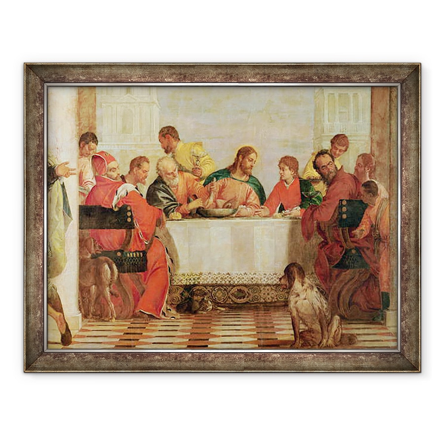 Tablou inramat - Veronese - Detaliu al sarbatorii in casa lui Levi, 70 x 90 cm