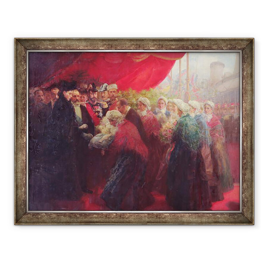 Tablou inramat - Emil Benediktoff Hirschfeld - Bazennes ofera un peste de argint Alix de Hesse-Darmstadt, imparateasa Rusiei, 60 x 80 cm