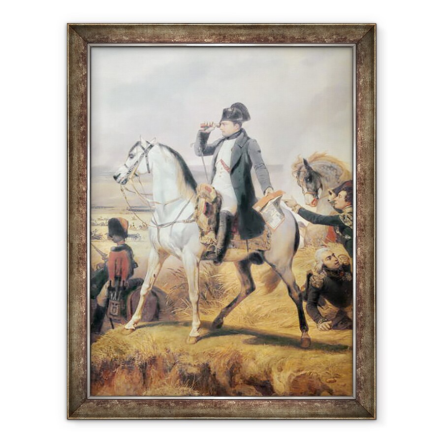 Tablou inramat - Emile Jean Horace Vernet - Detaliu al lui Napoleon din Batalia de la Wagram, 6 iulie 1809, 60 x 80 cm