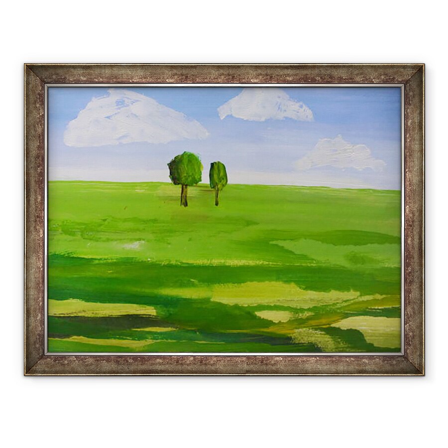 Tablou inramat - Sarah Thompson-Engels - Doi copaci acrilici pe hartie 2019, 60 x 80 cm