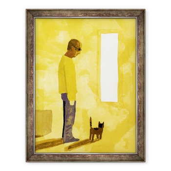 Tablou inramat - Hiroyuki Izutsu - Camera in care s-a terminat mutarea. Un barbat cu o pisica、2017,, 60 x 80 cm Tablou inramat - Hiroyuki Izutsu - Camera in care s-a terminat mutarea. Un barbat cu o pisica、2017,, 60 x 80 cm