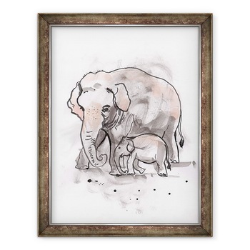 Tablou inramat - Faisal Khouja - Elefant si Vitel, 2014, 60 x 80 cm Tablou inramat - Faisal Khouja - Elefant si Vitel, 2014, 60 x 80 cm